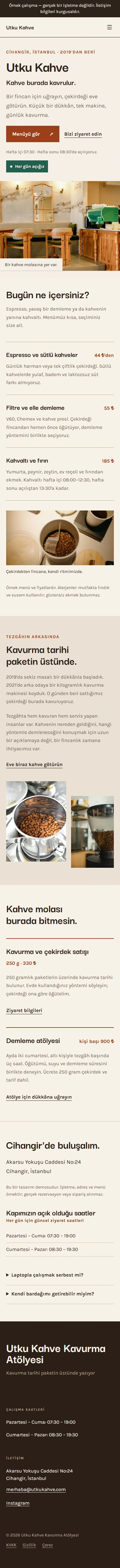 Utku Kahve, mobil tam sayfa